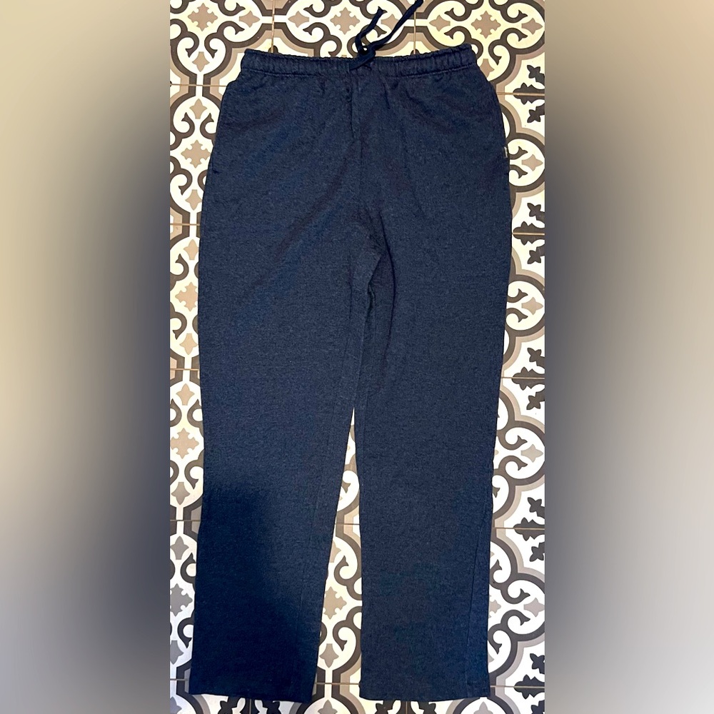 Eddie Bauer Lounge Straight Leg Sweatpants Men Med Heather Gray Drawstring